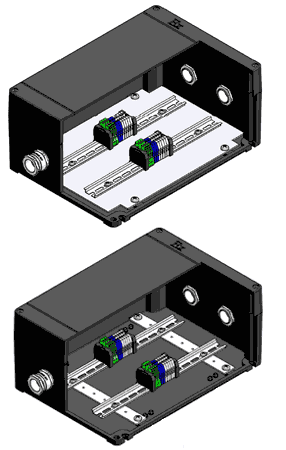 Возможность комплектации взрывозащищенных коробок КСРВ-П монтажными панелями и монтажными планками