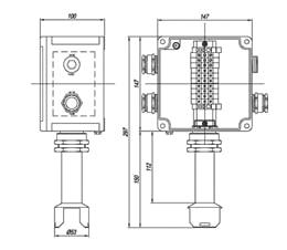 Стандартные взрывозащищенные коробки ГТГ-ВК2 (SA-A2CORD) для монтажа систем обогрева